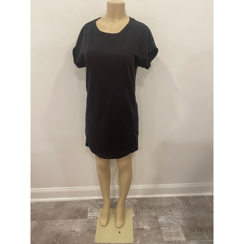 Under Armour Sweatshirt Dress Womens Small Black Short Sleeve Fleece Athleisure